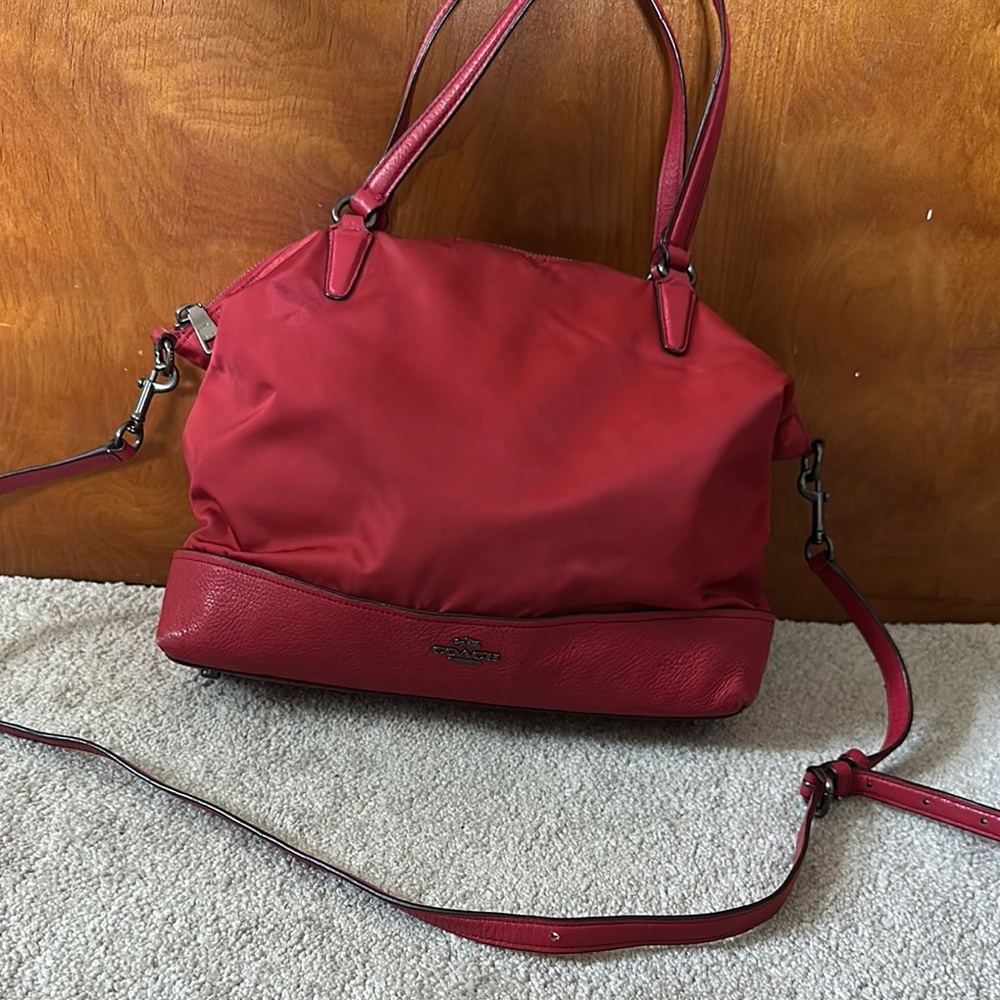 Coach Red Shoulder Bag with Versatile Design